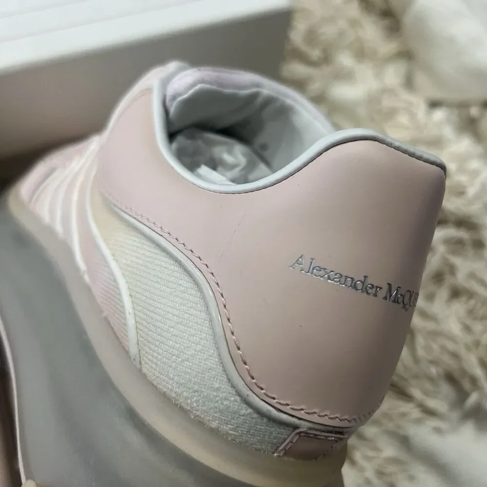 Alexander McQueen Oversized Women’s Sneakers Waves Knit Pink Ombré 38 NEW